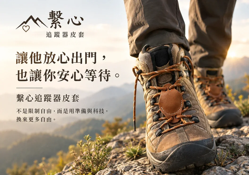 Miracle AGCY 繫心：繫在登山鞋鞋帶上的追蹤器皮套